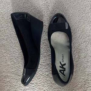 Anne Klein Sport Black Patent Wedges